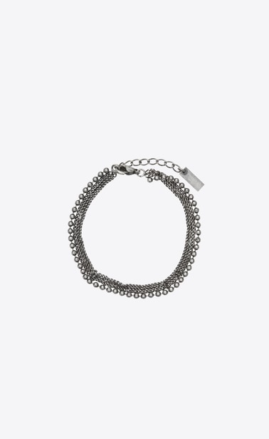 Three-row bracelet in metal